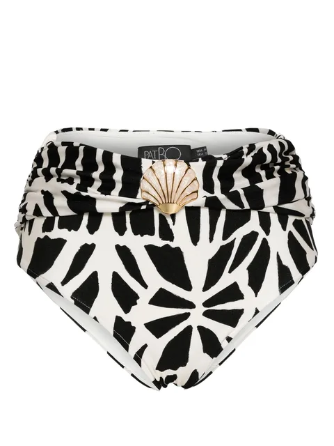 Seashell high-waist bikini bottom