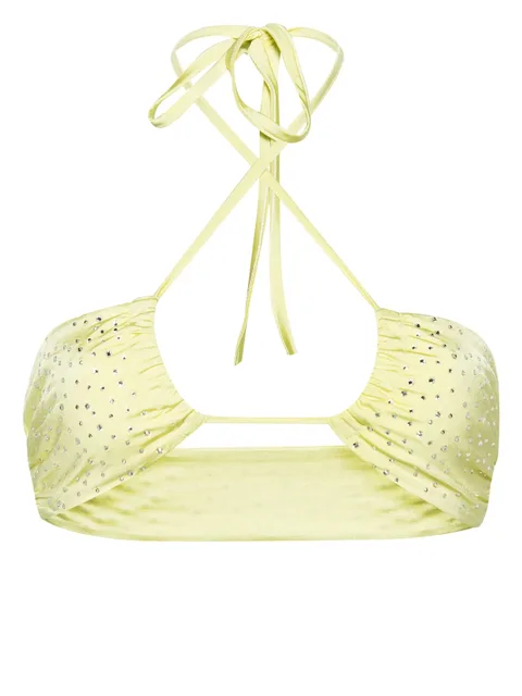 crystal-embellished halterneck bikini top