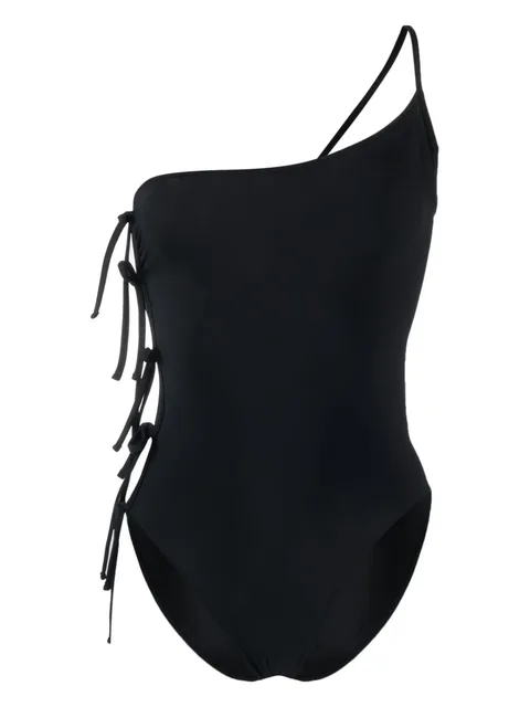 knot-detailing one-shoulder swimsuit