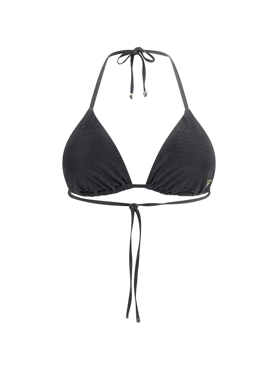 metallic-effect halterneck bikini top 2