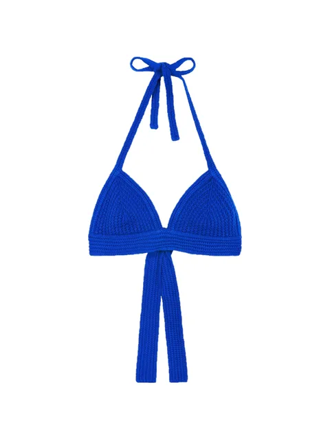 V-neck crochet bikini top