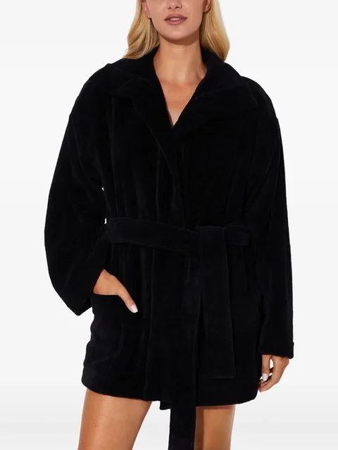 logo belted cover-up