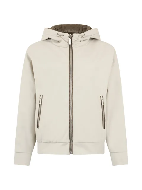 zip-up hooded jacket