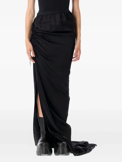 drawstring side-split maxi skirt