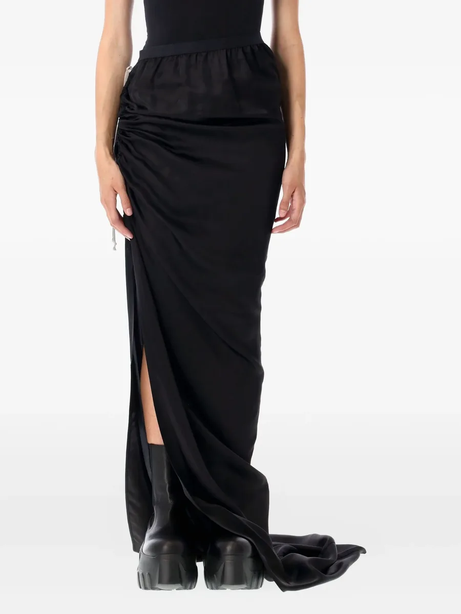 drawstring side-split maxi skirt 2