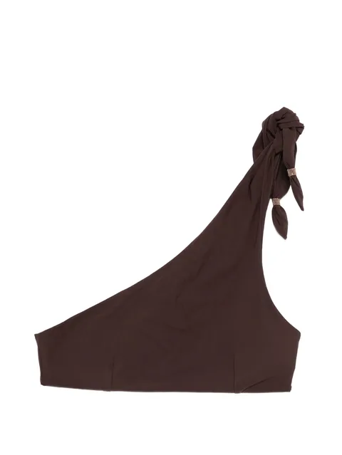 knot one-shoulder bikini top