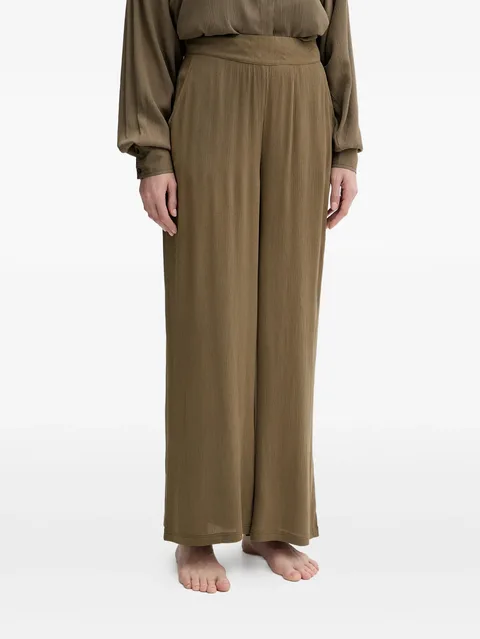 crinkled-effect palazzo pants