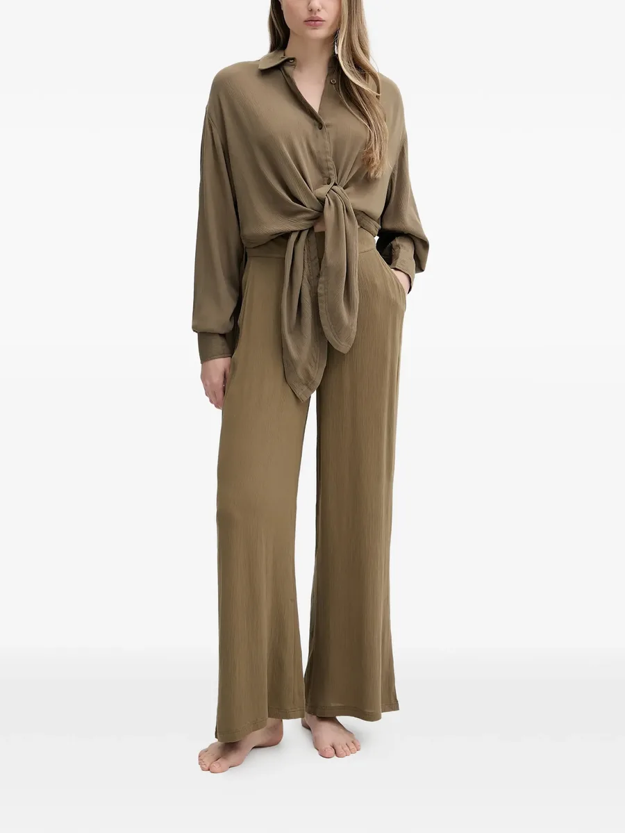 crinkled-effect palazzo pants 4