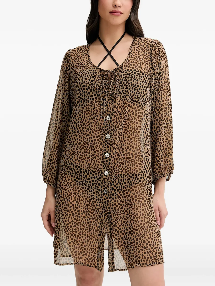 leopard-print button blouse 1