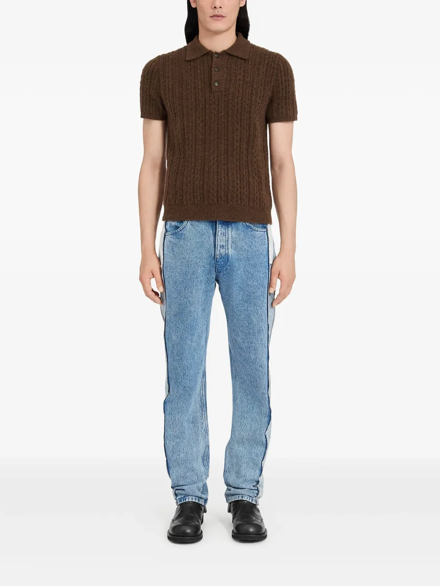 cable-knit polo shirt 3