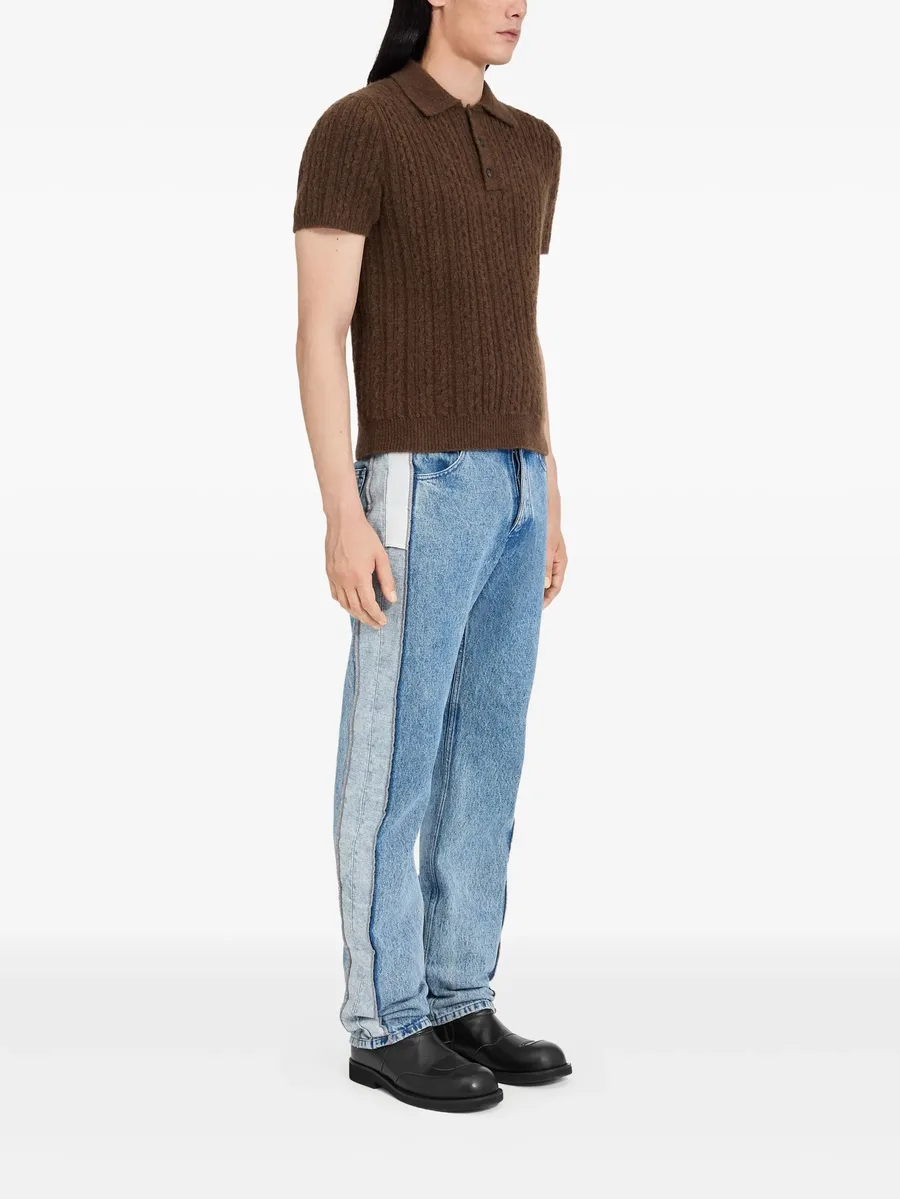 cable-knit polo shirt 6