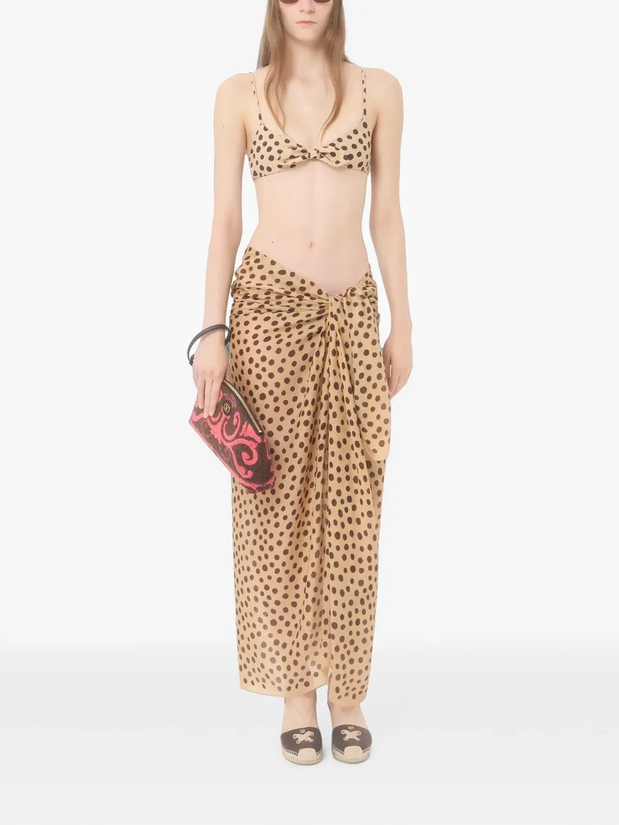Dalmata Plus de Pois polka-dot sarong in cotton and silk 7