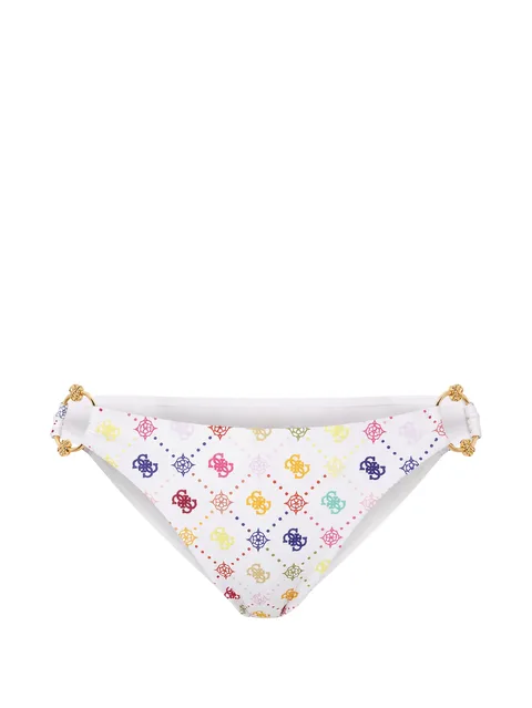 logo-print ring-detail bikini bottoms