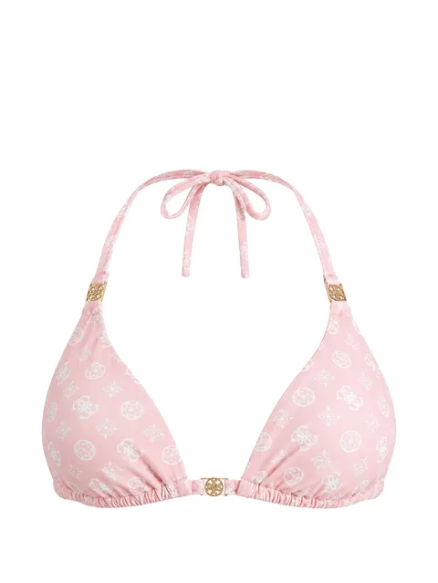 monogram-print halterneck bikini top