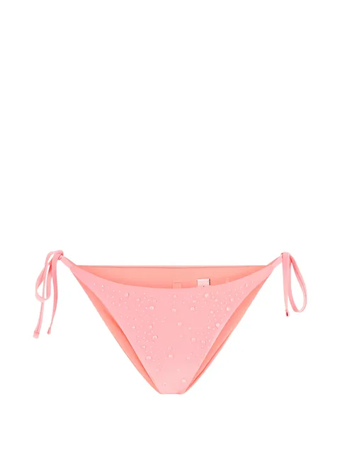 rhinestone-embellished side-tie bikini bottoms