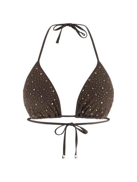 rhinestone-embellished triangle bikini top