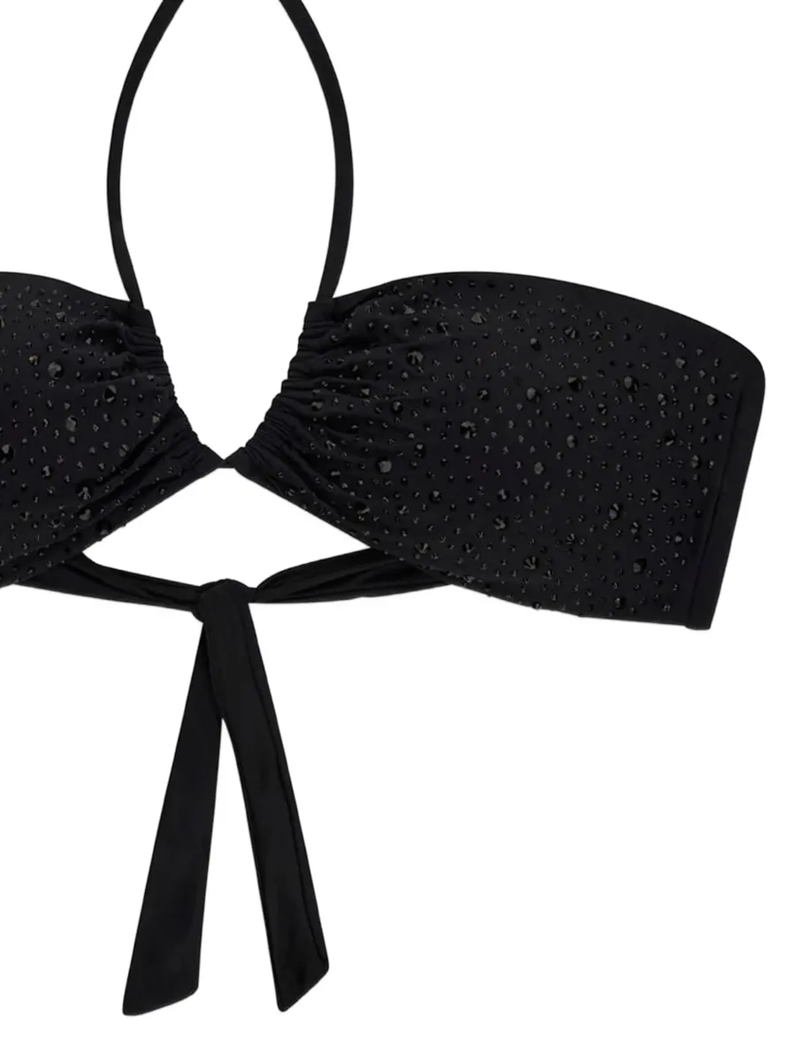 crystal-embellished ruched bikini top 4