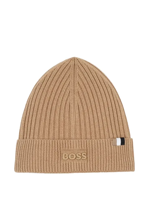 ribbed-knit beanie hat