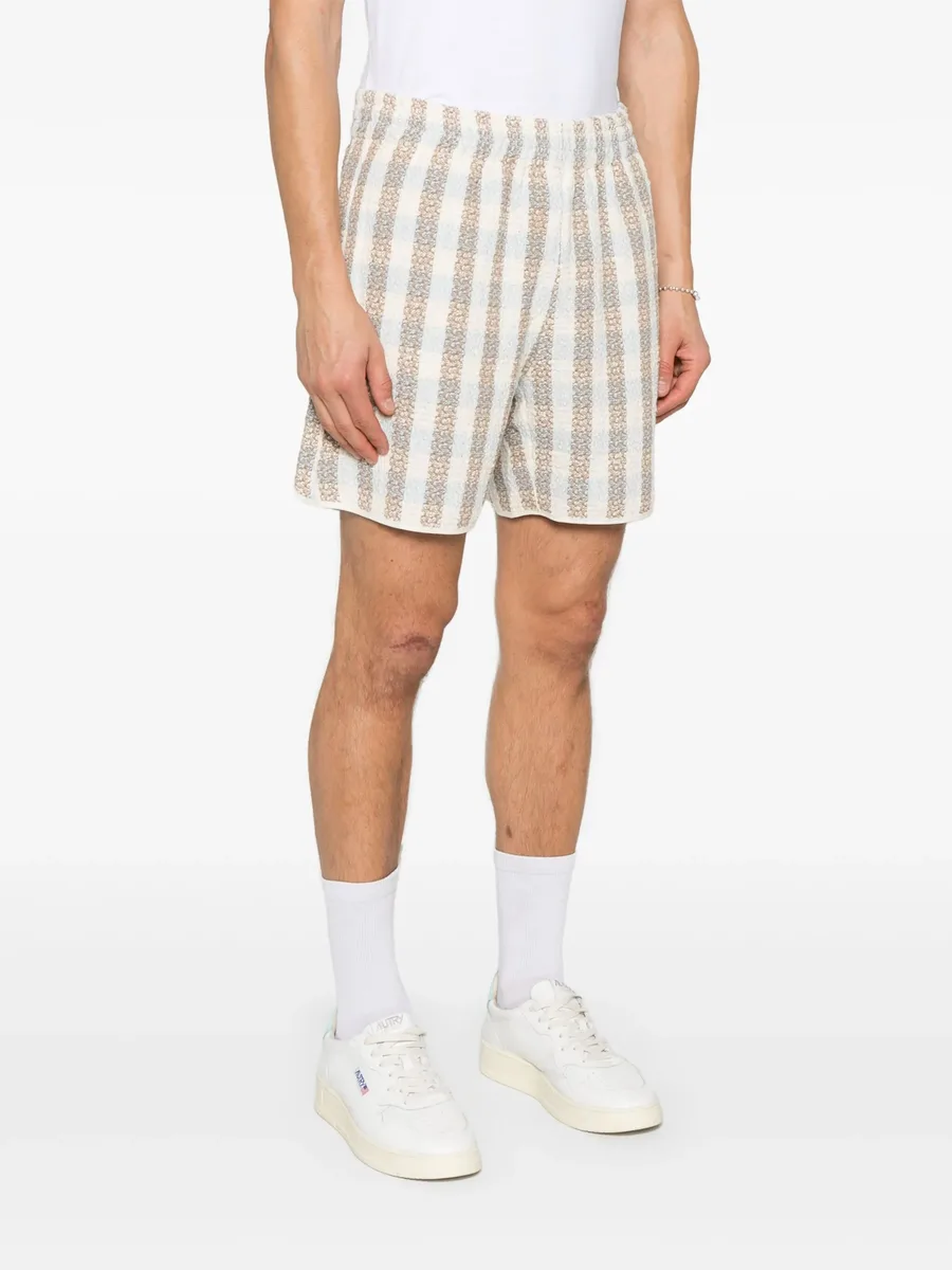 checked bouclé shorts 5