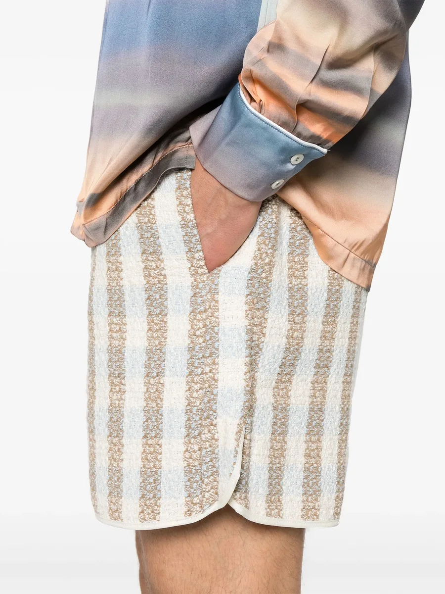 checked bouclé shorts 9