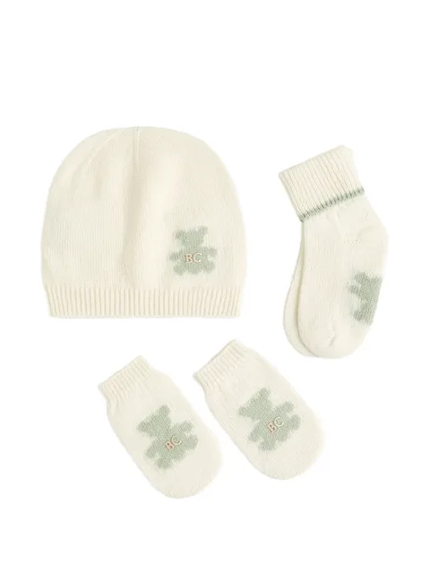 cashmere knit Baby Bernie beanie, gloves and socks set