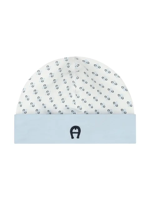 monogram-print beanie