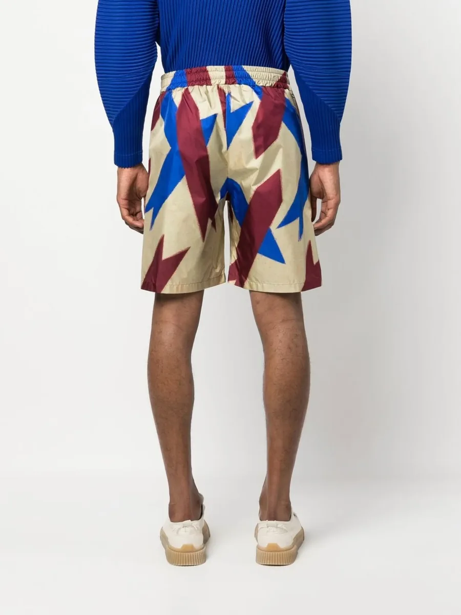 abstract-print silk shorts 8