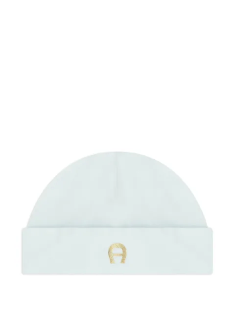 logo-embroidered beanie hat