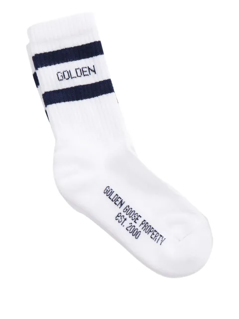 striped logo socks