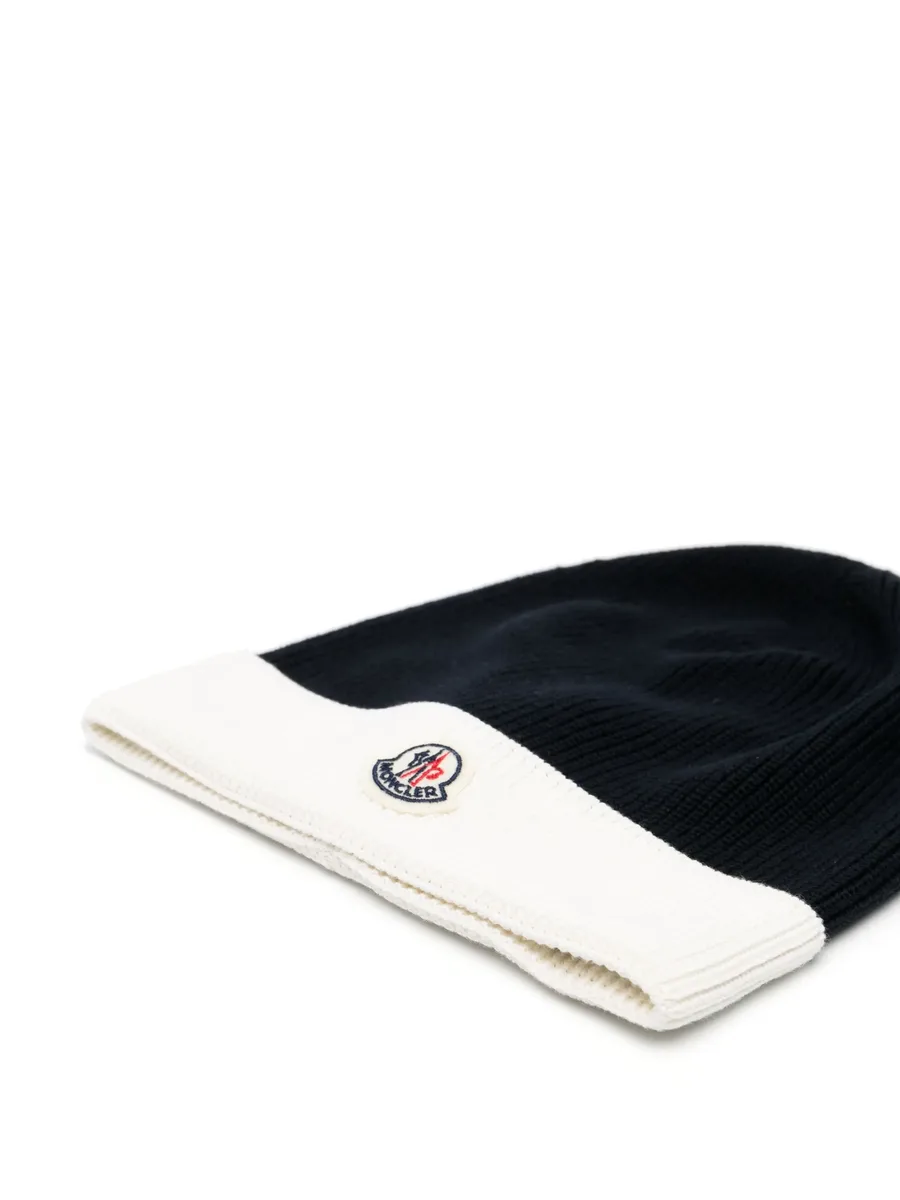 logo-patch knitted cotton beanie 4