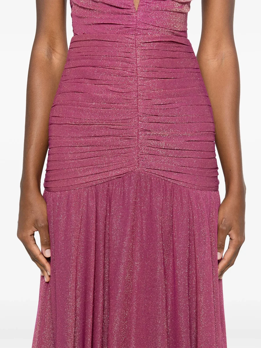 metallic plunge maxi dress 10