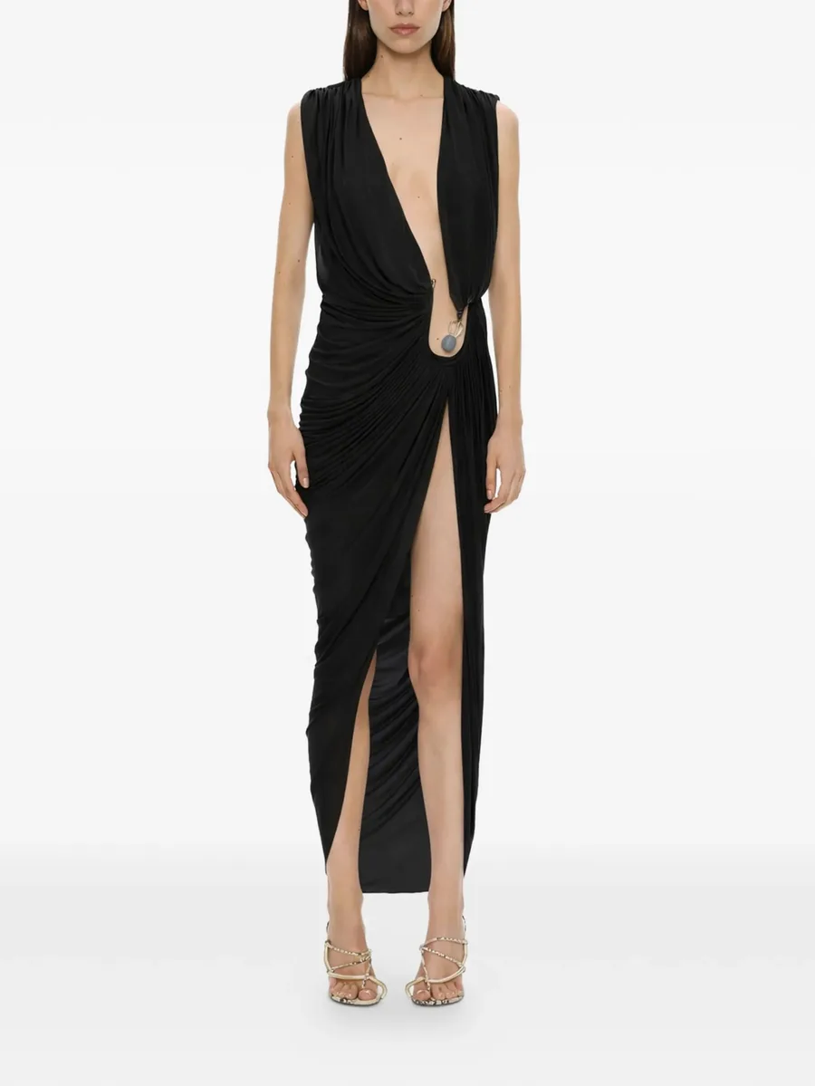 stone-embellished asymmetric dress 2