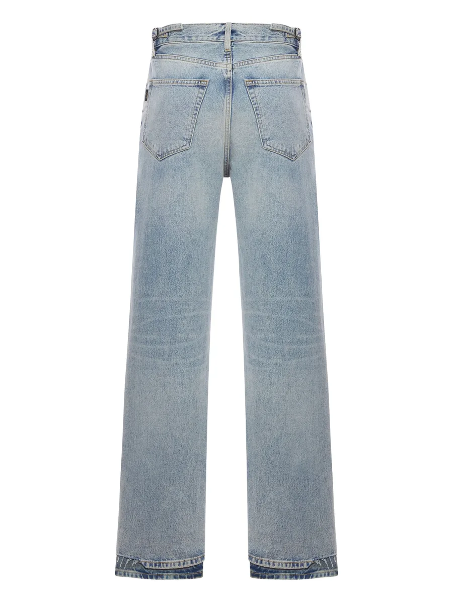distressed-hem five-pocket jeans 4