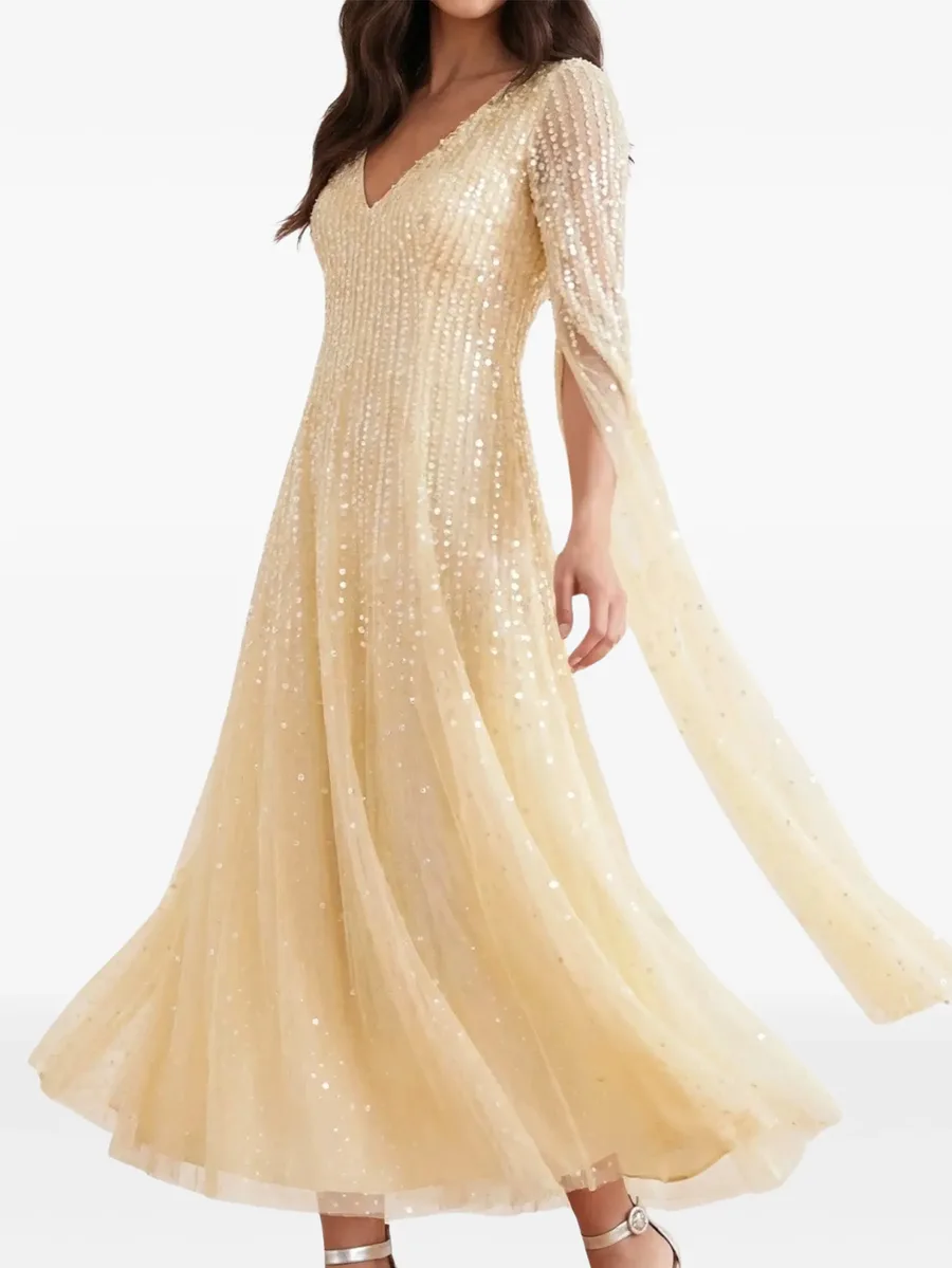Moonlight sequined V-neck dress 4