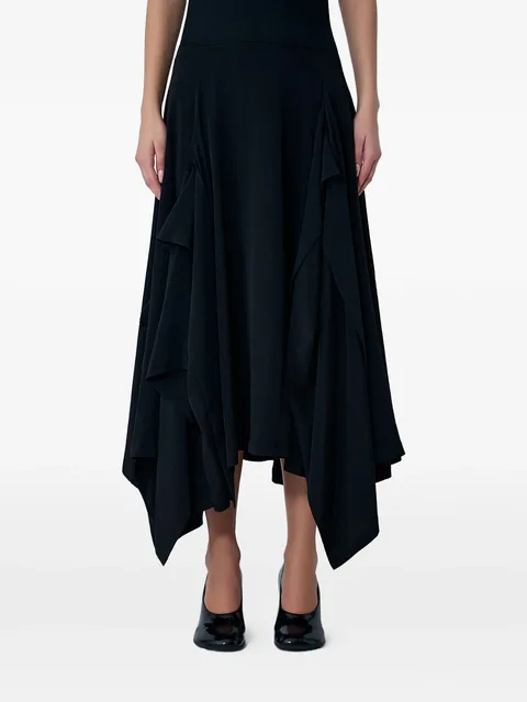 panelled flared midi skirt