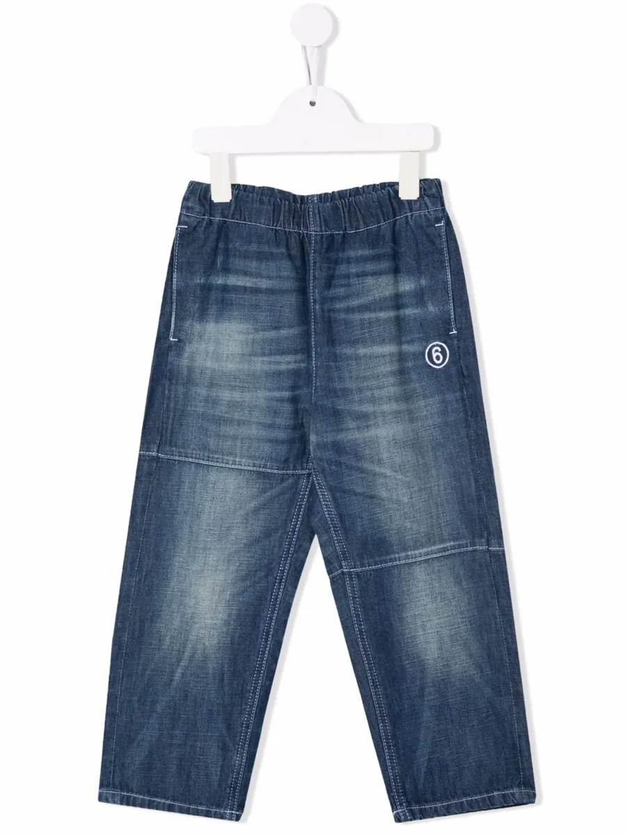 embroidered logo straight-leg jeans 2
