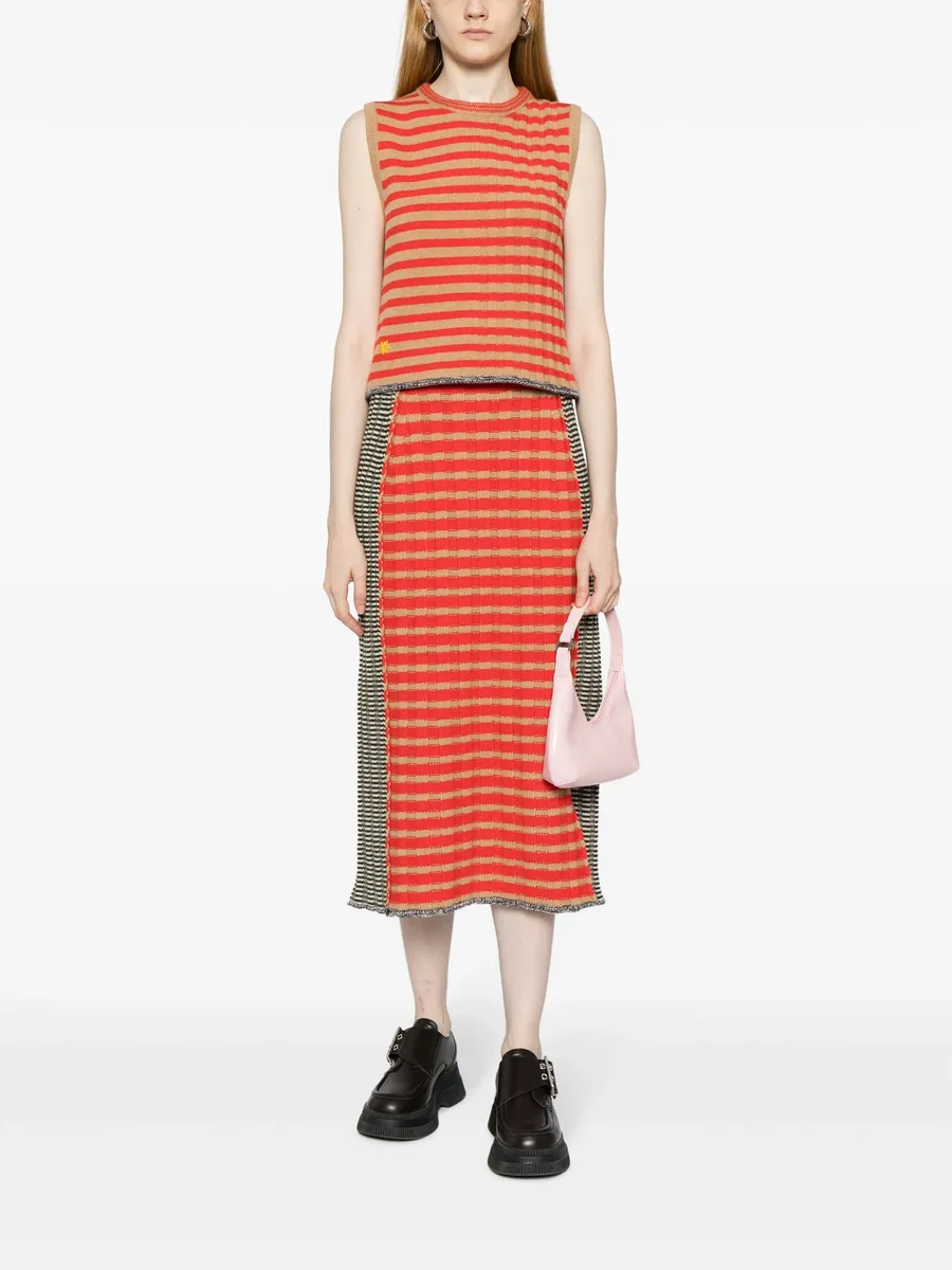check-print knitted skirt 3