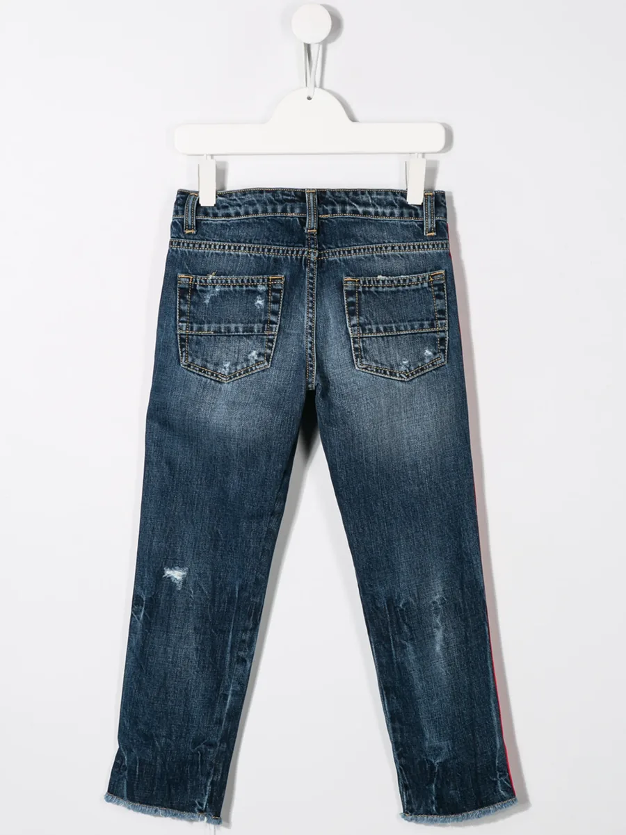 side stripe distressed jeans 4