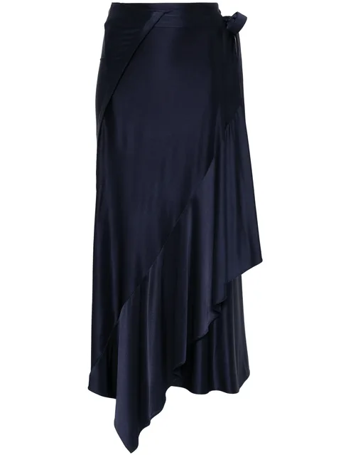 satined midi skirt