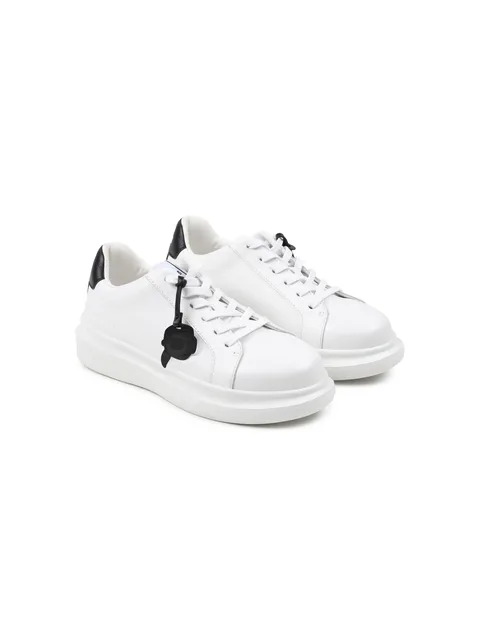 logo-print leather sneakers