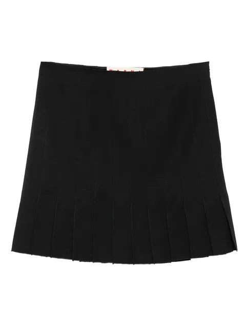 pleated wool mini skirt