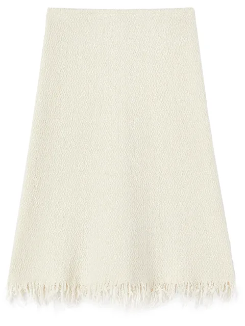 A-line frayed-detail skirt
