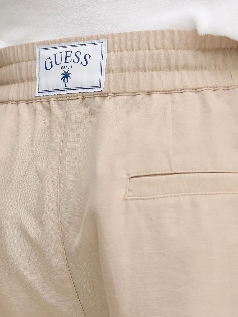 drawstring-waist logo-patch shorts 7