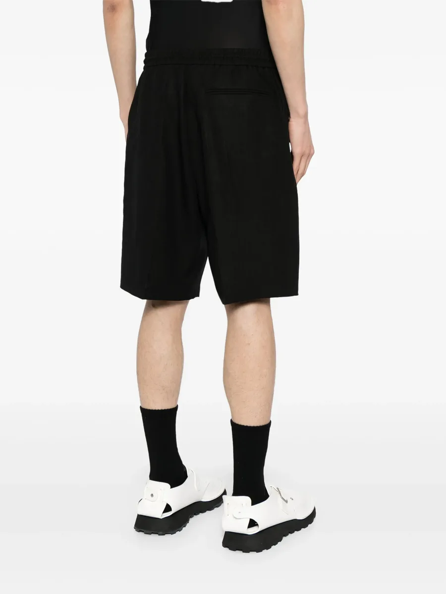 drawstring-waist linen shorts 7