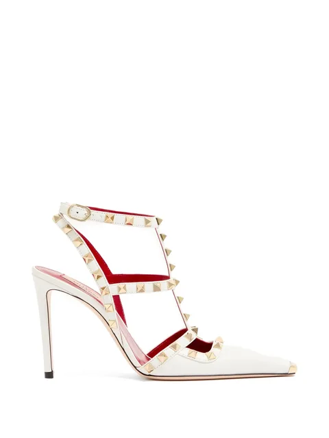 Rockstud kidskin pumps 100mm