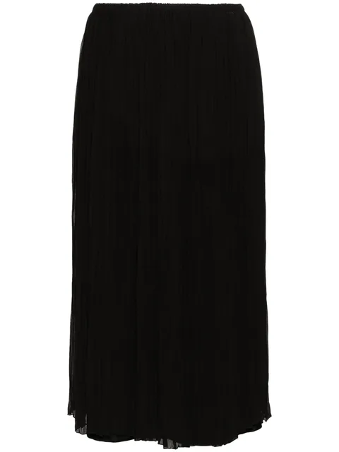 plissé midi skirt