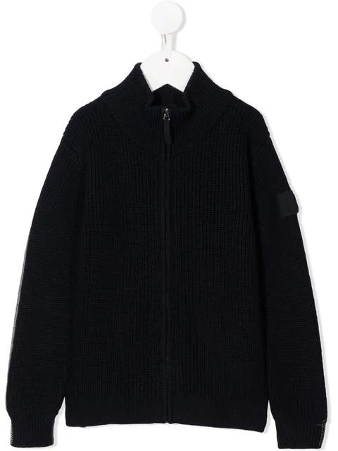 reversible zip-up knitred jacket