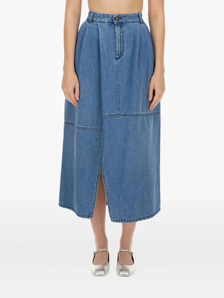 pleated denim skirt 2