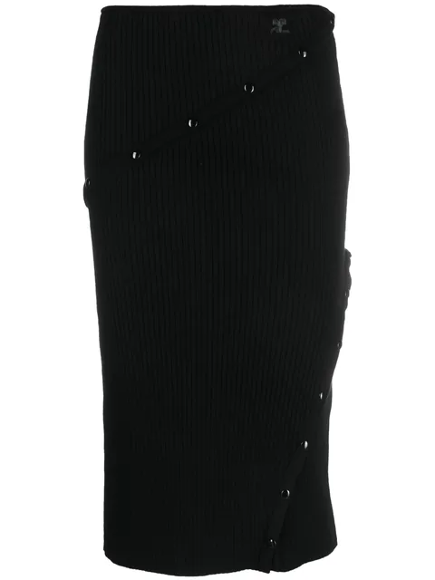 detachable-panel high-waist skirt
