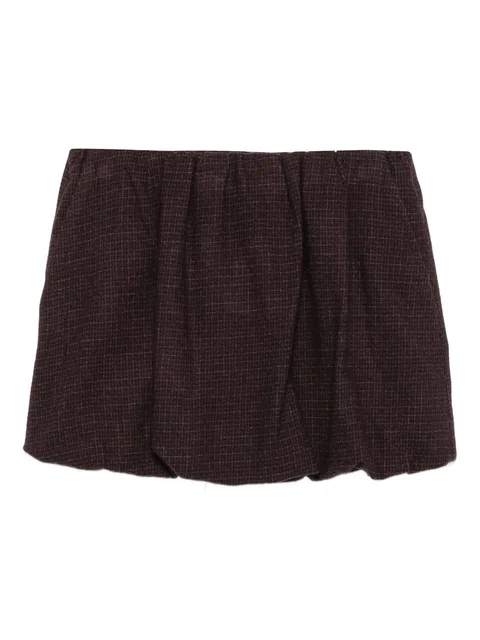 checked gathered skirt